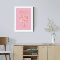 Image showing the ShowMeMars Dance all Night Print, 44 x 31.5cm, Pink product.