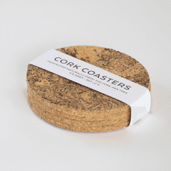 Image showing the Cork Set of 4 Coasters, D10cm, Natural product.