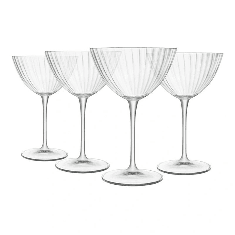 Optica Set of 4 Martini Glasses, 220ml, Clear
