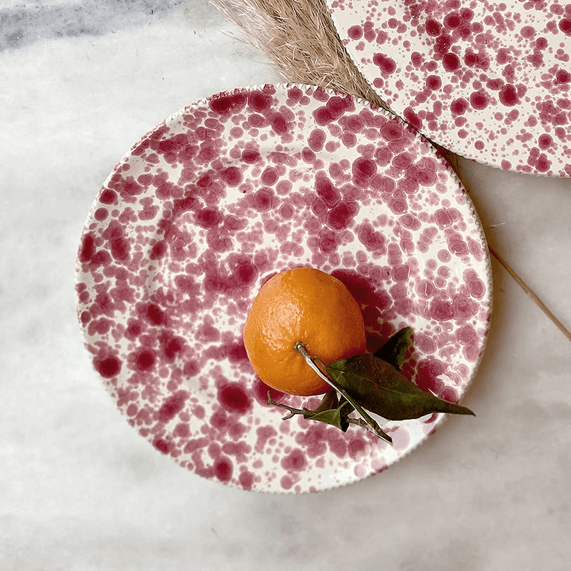 Splatter Side Plate, D21cm, Cranberry