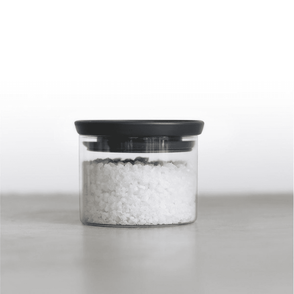 Stackable jar, 0.3 litre, Glass With Dark Grey Lid