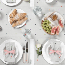 Image showing the Multicoloured Hearts Fabric Placemat product.