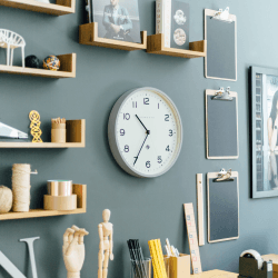 Image showing the Echo Number Three Wall clock, Dia 37cm, posh grey product.
