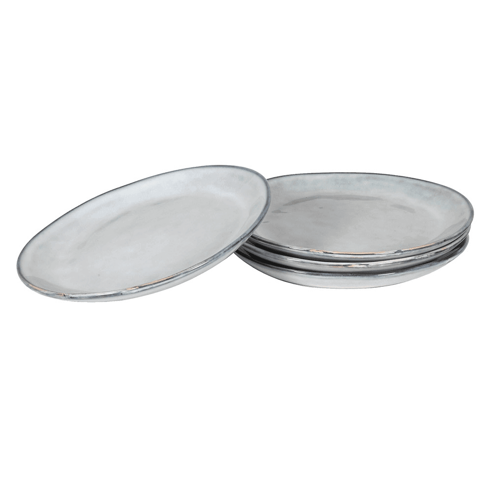 Flax Set of 4 Side Plates, D20cm, White