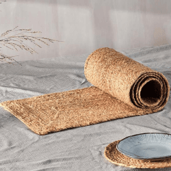 Image showing the Braided Hemp Table Runner, Natural product.