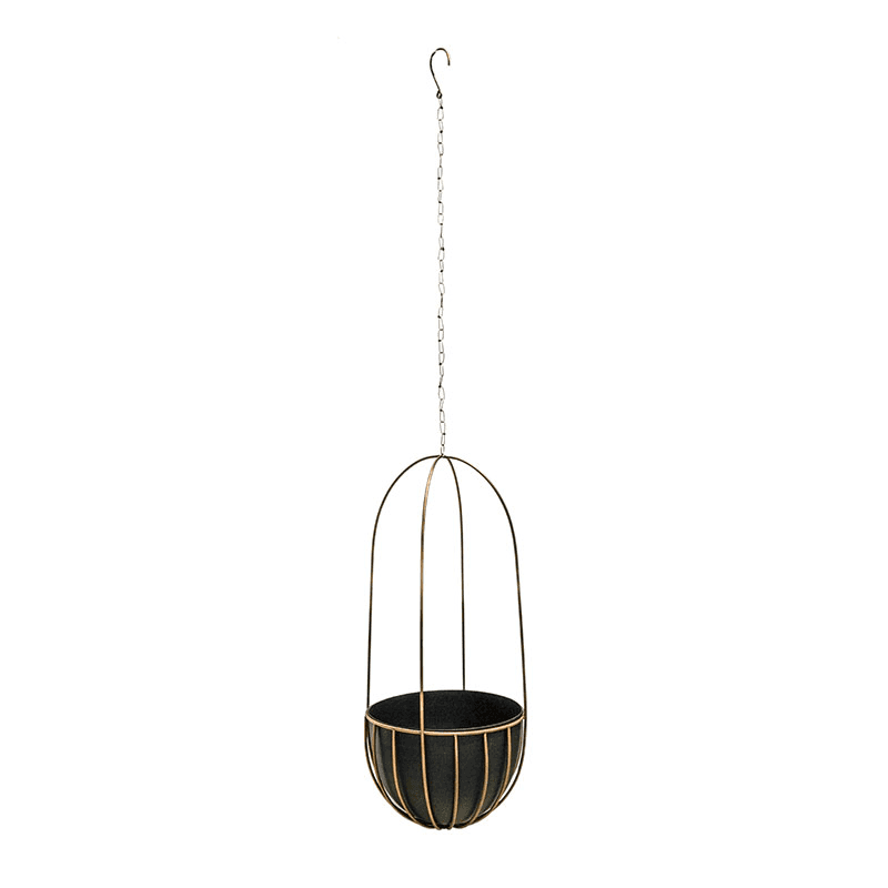 Kensington Indoor Hanging Planter, H60 x D24cm, Brass
