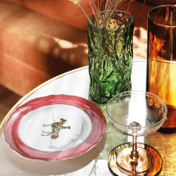Image showing the Floral Set Of 2 Coupe Glasses, 200ml, Pink product.