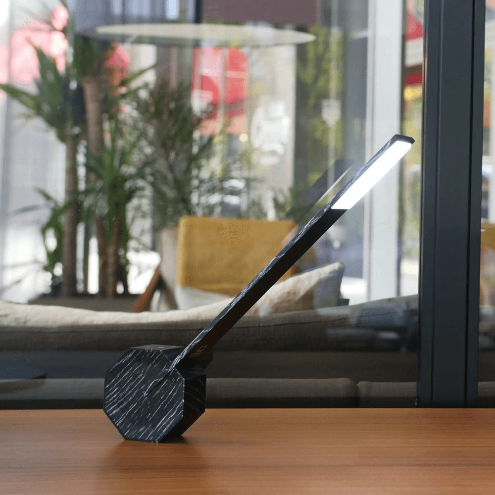 Octagon Desk light, L8.5 x W4 x H38cm, Black Marble