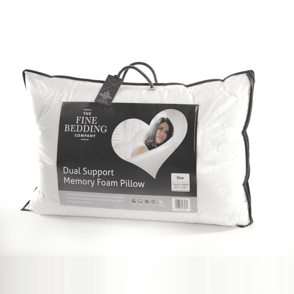 Dual Support Memory Foam Pillow, White