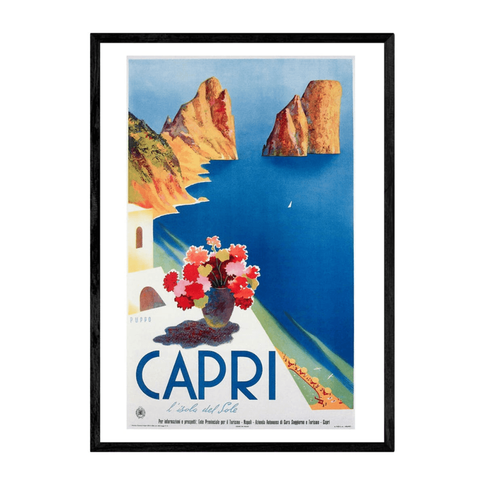 East End Prints, Capri Framed Art Print, Black