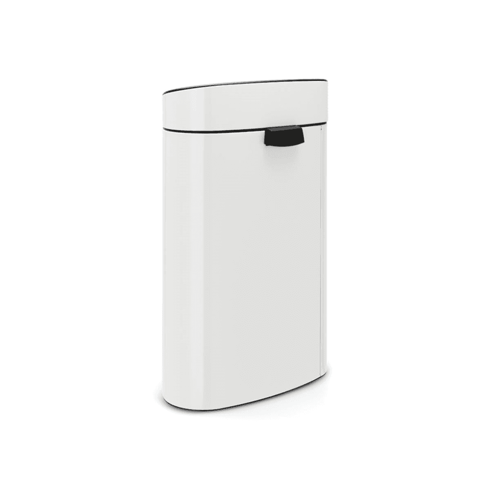 Plastic bucket touch bin, 40 litre, White