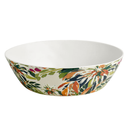 Image showing the Mediterranean Garden Low Bowl, D18cm, Green/Pink product.