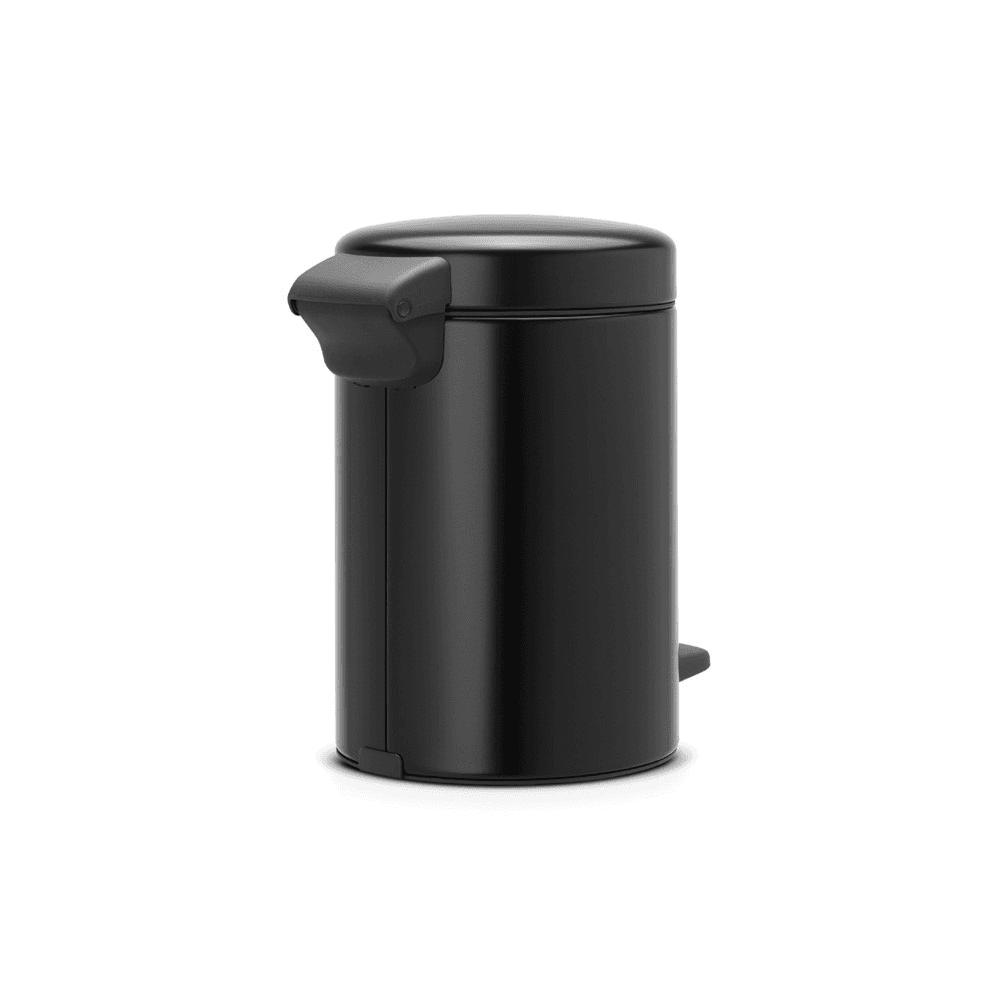 newIcon Pedal bin, 3 litre, Matt Black/Walnut
