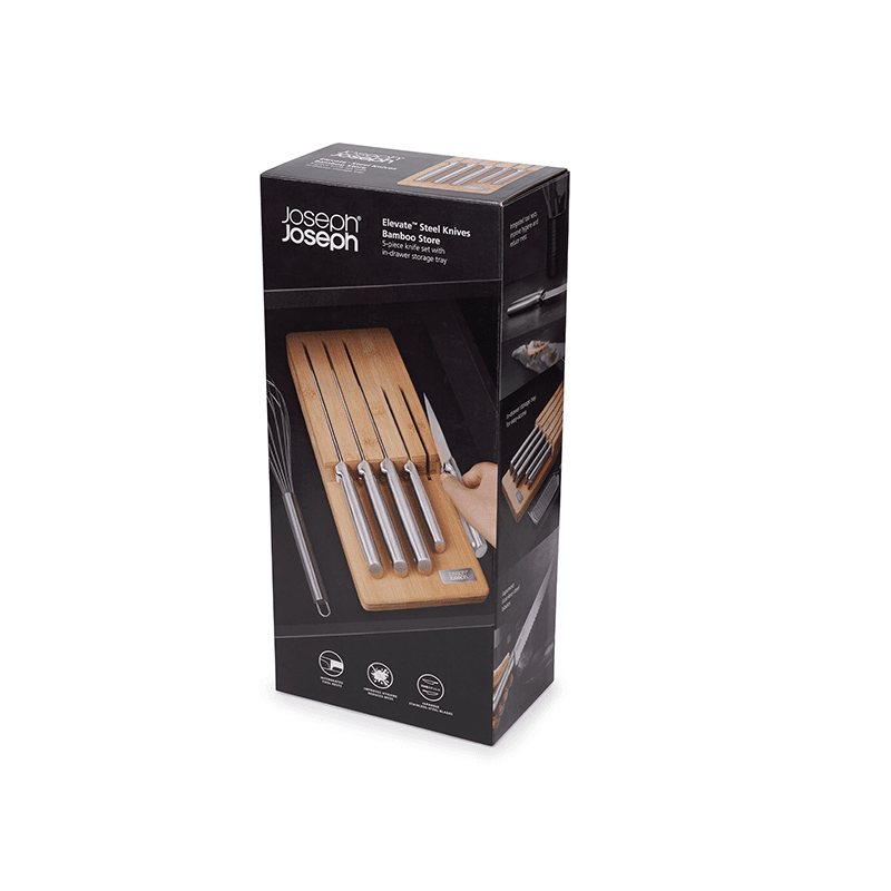 Elevate 5 Piece Knife Set with Storage, Bamboo