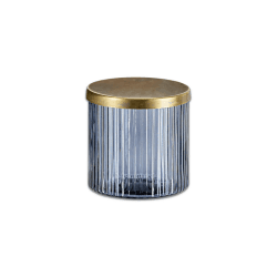 Image showing the Valeska Recycled Glass Storage Pot, 450ml, Grey Smoke product.