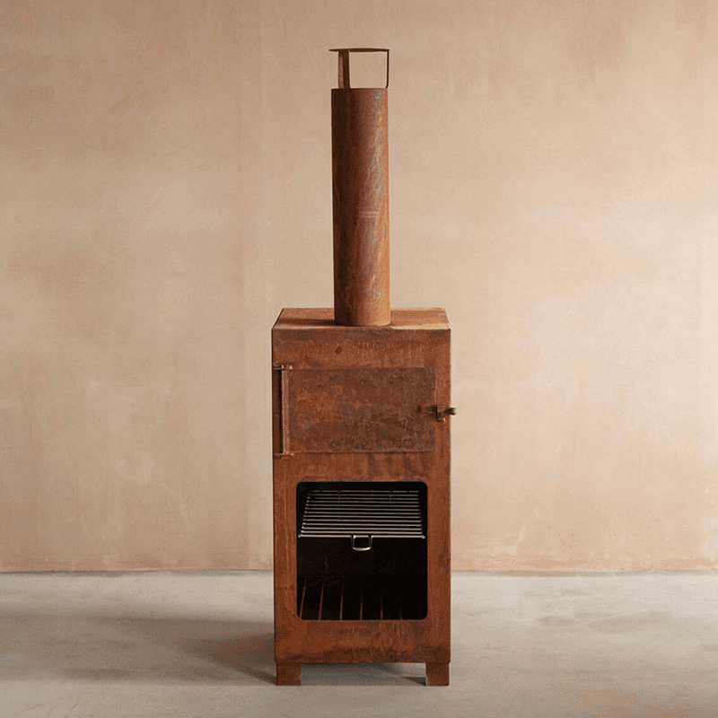 Outdoor Heater and Pizza Oven, H136cm, Rust