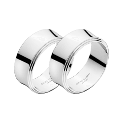 Image showing the Pyramid Pair of napkin rings, D4cm, Polished Stainless Steel product.