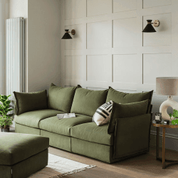 Image showing the Model 06 Velvet 3 Seater Sofa With Chaise, Vine product.