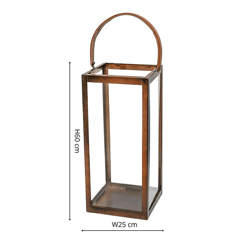 Hampton Lantern, H60cm, Copper