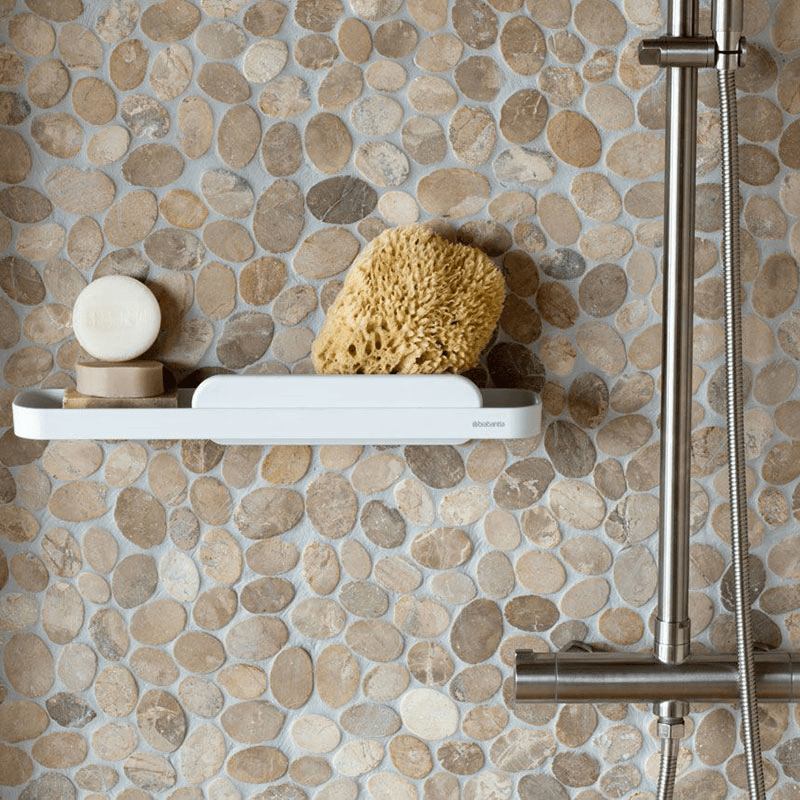 MindSet Shower Shelf With Squeegee, White