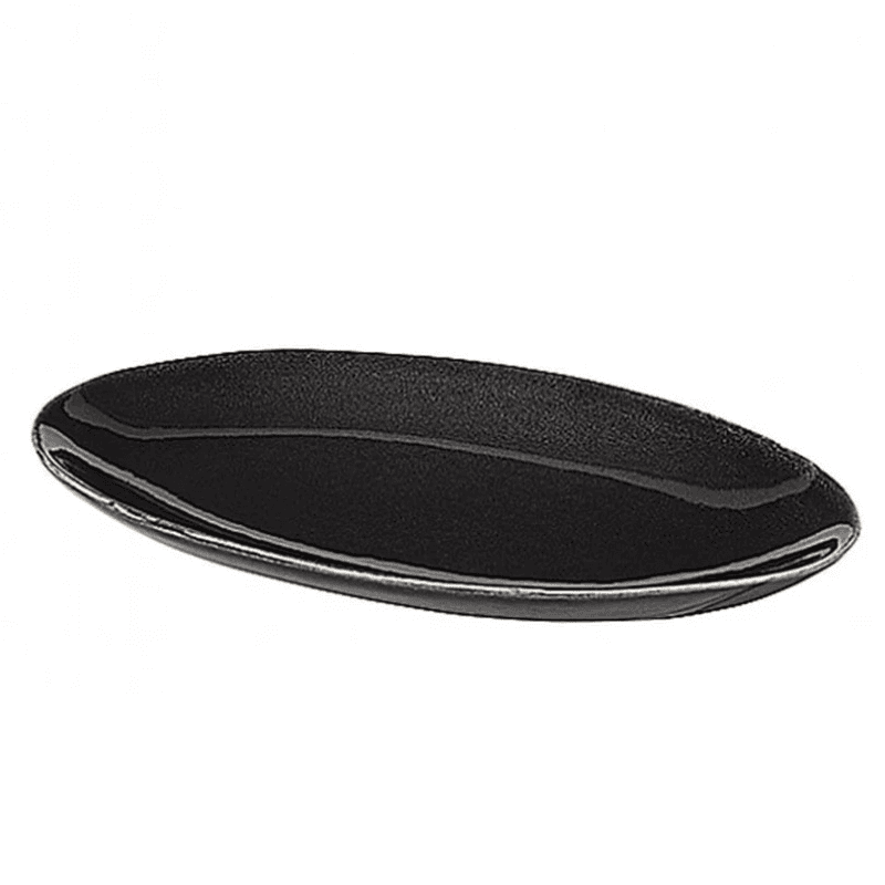 Nordic Coal Oval Plate, 22cm, Black