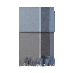 Image showing the Manhattan Plaid Throw, H200cm x W130cm, Steel Blue/Dusty Ocean product.
