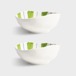 Image showing the Ray set of 2 bowls, 13 x 16.5, green product.