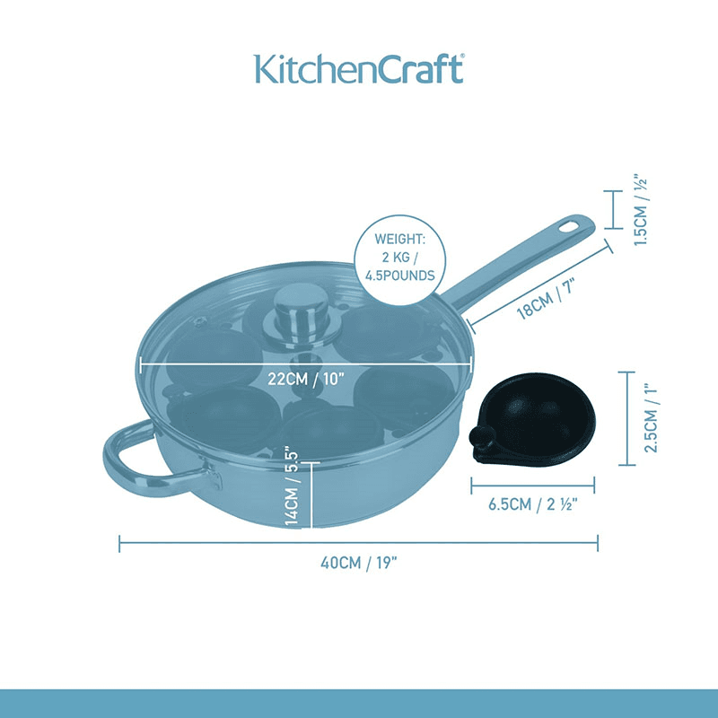 Clearview Egg poacher with 6 compartments, 28cm, stainless steel