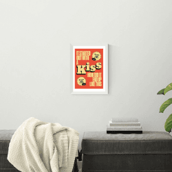 Image showing the HollieGraphik Kiss Framed Print, 45 x 33cm, Red product.
