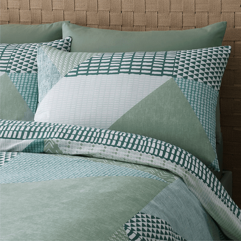 Larsson Geo Double Duvet Set, Green