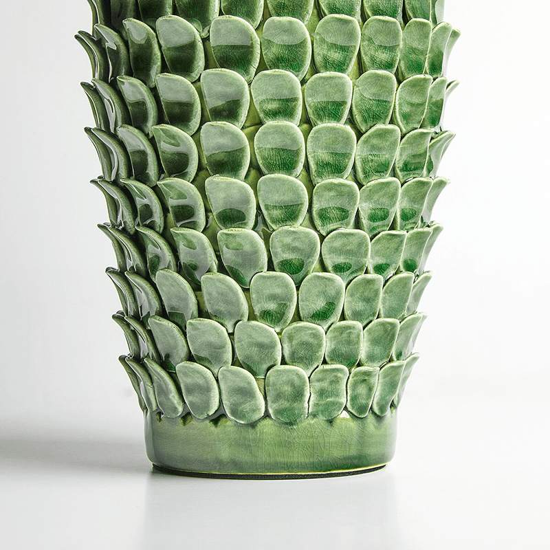 Stucco Small Table Lamp Base Only, H26cm x W15.5cm, Emerald