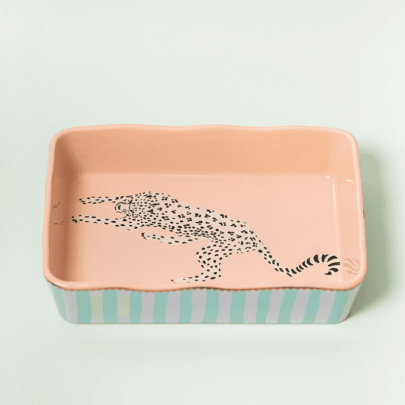 Cheetah, Small Rectangular Roaster, 26cm
