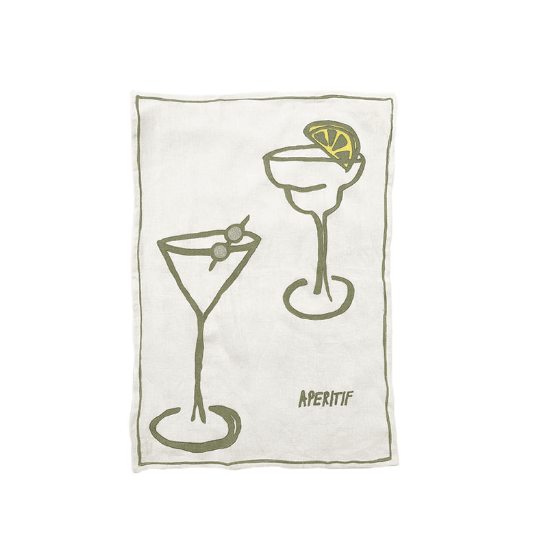 Apertif Tea Towel, 50 x 70cm, Green