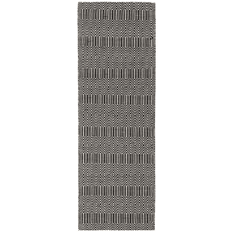 Sloan ethnic flatweave runner, 66 x 200cm, black