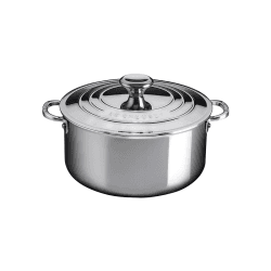 Image showing the Signature Uncoated Casserole with lid, 24cm, Stainless Steel product.