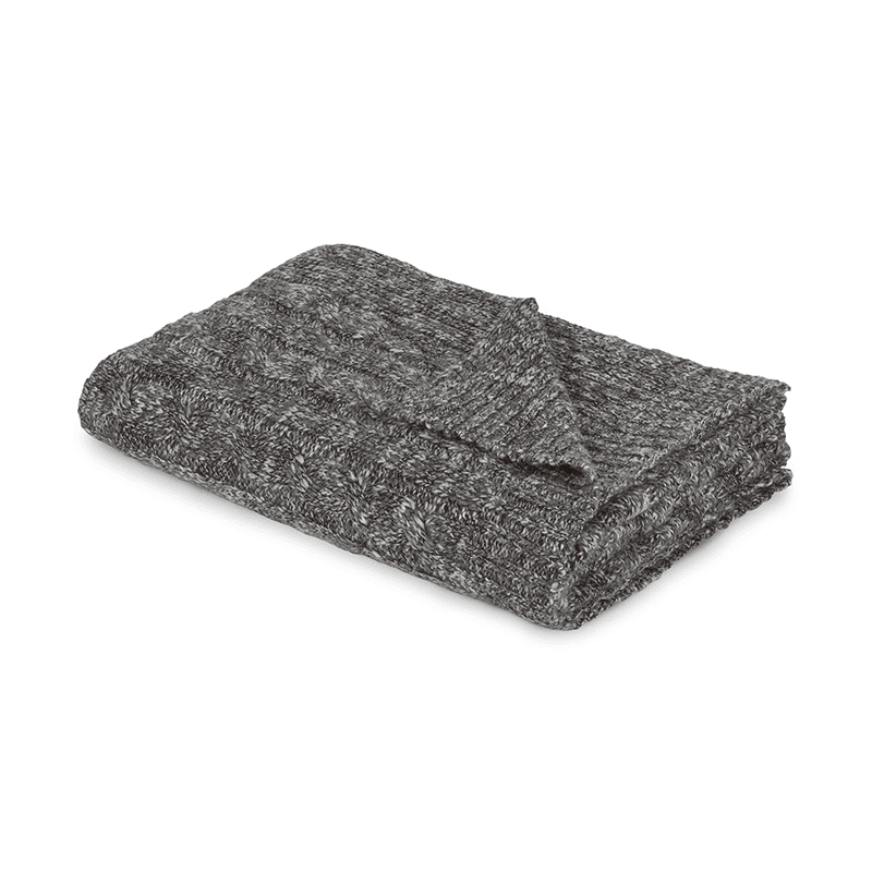 Cable Throw, H180cm x W130cm, Grey/Black