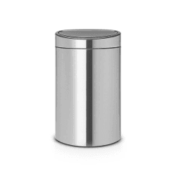 Image showing the Plastic bucket touch bin, 40 litre, Matt Steel product.
