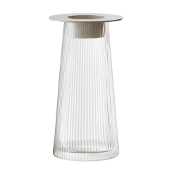Image showing the Beacon Candle Holder, H30cm, Concrete Grey & Clear product.
