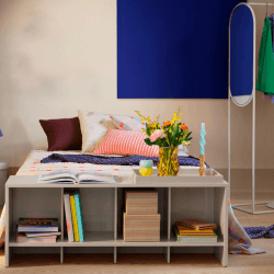 Image showing the Sarah Tray, 55 x 37cm, Light Grey product.