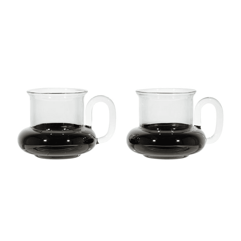 Bump Set of 2 Teacups, 150ml, Black