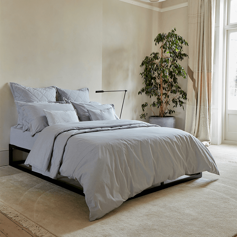 Stornoway Chambray Duvet Set, King, Silver