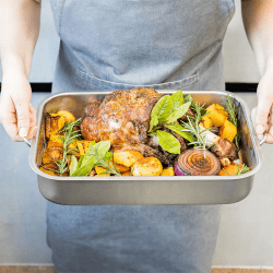 Image showing the Deep roasting pan, 37 x 27cm, Stainless Steel product.