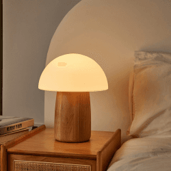 Image showing the Alice Mushroom Lamp, H32cm, White Ash product.