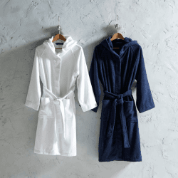 Image showing the Brixton Bath Robe, Medium, Midnight Blue product.