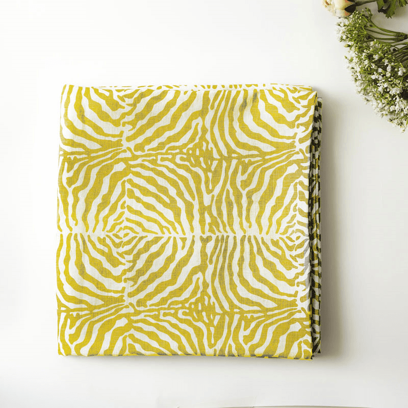 Zebra Tablecloth, 145 x 300cm, Yellow