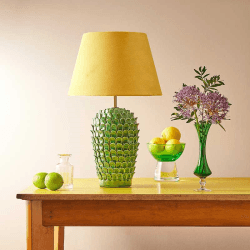 Image showing the Stucco Small Table Lamp Base Only, H26cm x W15.5cm, Emerald product.