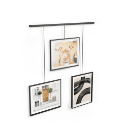 Image showing the Exhibit Set of 3 Hanging Photo Frames, 8 x 10", Black product.