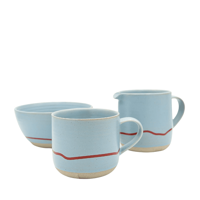 Studio Bowl, D14cm, Clear Sky & Red