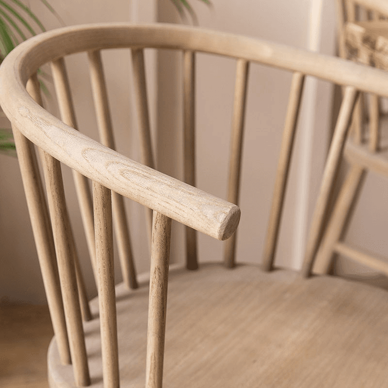 Landrake Set of 2 Curved Back Dining Chairs, Natural