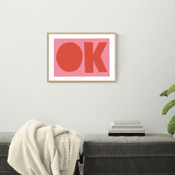 Image showing the In House, OK Framed Art Print, Beige/ Natural product.